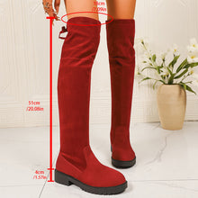 Load image into Gallery viewer, Women’s Elastic Knee-High Boots – Thick Sole Solid Color Fashion Boots
