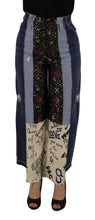 Load image into Gallery viewer, Dolce &amp; Gabbana Multicolor Patchwork DG Fashion Wide Leg Denim Pant
