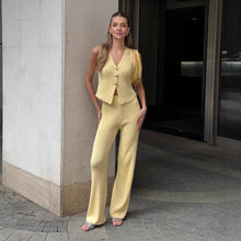 Load image into Gallery viewer, Beach Bohemian Wide-Leg Pants Set | Sleeveless Two-Piece
