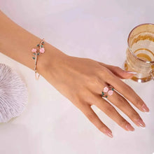 Load image into Gallery viewer, Rose Bypass Ring and Bracelet Jewelry Set

