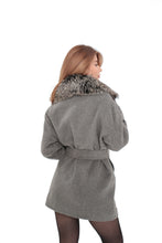Load image into Gallery viewer, Genuine Silver Fox Lama Wool Coat
