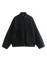 Load image into Gallery viewer, Autumn Casual Full Size Drop Shoulder Snap Down Jacket with Buttoned Front and Pockets

