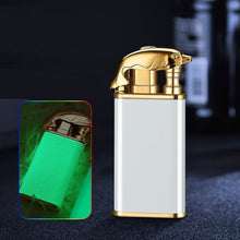 Load image into Gallery viewer, Creative Blue Flame Lighter Dolphin Dragon Tiger Double Fire Metal Winproof Lighter Inflatable Lighter

