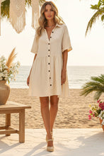 Load image into Gallery viewer, Women’s Ruffle Hem Shirt Dress – Loose Fit Summer Holiday Style
