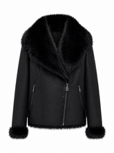 Load image into Gallery viewer, Estella Faux Fur Jacket in Black
