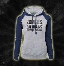 Load image into Gallery viewer, Zombies Eat Brains Hoodie – Funny Unisex Graphic Pullover Sweatshirt
