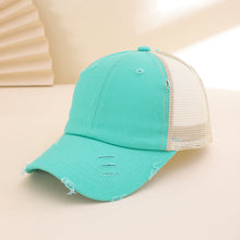 Load image into Gallery viewer, Distressed Washed Mesh Baseball Cap – Frayed Unisex Hat for Outdoor &amp; Daily Wear
