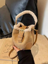 Load image into Gallery viewer, Fuzzy Trim Bucket : Crossbody Bag
