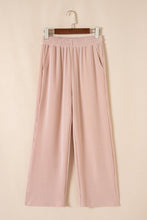 Load image into Gallery viewer, Solid Corded T-Shirt and Pants Set
