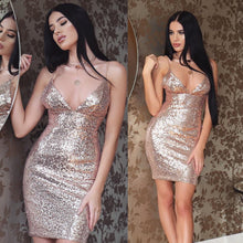 Load image into Gallery viewer, Sparkling Diva Strap Sequin Dress

