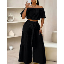 Load image into Gallery viewer, High-Waist Flared Pants &amp; Top Two-Piece Set – 7 Colors, S–2XL
