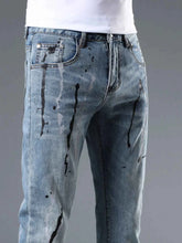 Load image into Gallery viewer, Men's Splatter-Paint Style Slim Fit Jeans
