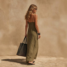 Load image into Gallery viewer, Women's Minimalist Sleeveless Slip Dress – Loose Fit Resort Style
