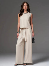 Load image into Gallery viewer, Sleeveless Cotton-Linen Wide-Leg Pants Set – 4 Colors, S–2XL

