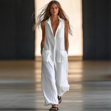 Load image into Gallery viewer, Women's Casual Loose Sleeveless Wide-Leg Cargo Jumpsuit
