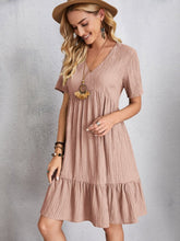 Load image into Gallery viewer, Classic Full Size V-Neck Short Sleeve Dress Casual &amp; Comfortable Dress for Women
