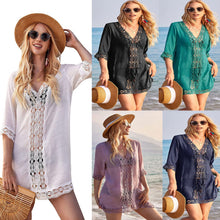 Load image into Gallery viewer, Resort Beach Tunic Dress | Patchwork Cover-Up
