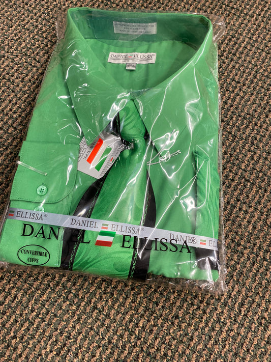 Daniel Ellissa DS3001 Classic/Celery Green Convertible cuff Men’s Dress Shirt