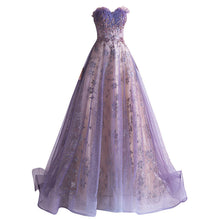 Load image into Gallery viewer, Strapless Purple Sequin Starry Dress Wedding Dress
