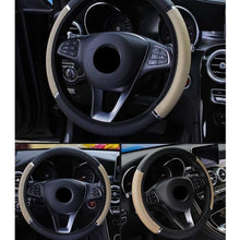 Load image into Gallery viewer, 38CM Car Steering Wheel Cover Auto Steering Wheel Braid On The Steering Wheel Cover Case Steering Wheel Cover Universal Microfiber Leather Viscose Breathable Anti-Slip Universal Genuine Leather Auto Car Steering Wheel Cover Car Accessories
