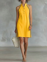 Load image into Gallery viewer, Women’s Sleeveless Button-Up Collar Shirt Dress
