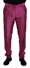 Load image into Gallery viewer, Dolce &amp; Gabbana Pink Silk Slim Trousers Dress Formal Pants
