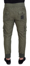 Load image into Gallery viewer, Dolce &amp; Gabbana Green Striped Cargo Zipper Leg Men Trouser Pants
