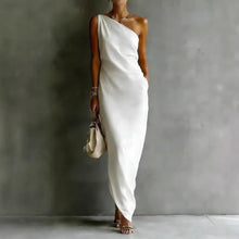 Load image into Gallery viewer, Women's Satin Off-Shoulder Slim-Fit Maxi Dress

