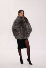 Load image into Gallery viewer, Reversible Genuine Silver Fox  Down Fill Coat
