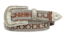 Load image into Gallery viewer, 3D Flower Girl Gator Leather Belt - Womens Belt
