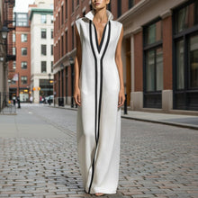 Load image into Gallery viewer, Women's V-Neck Color-Block Sleeveless A-Line Maxi Dress – 4 Colors XS–2XL

