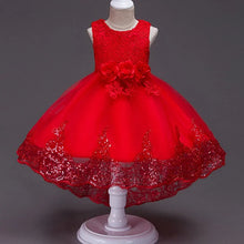 Load image into Gallery viewer, Red Flower Girl Dress - # GIAA211710004
