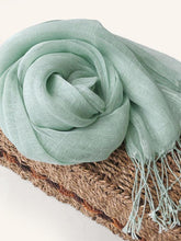 Load image into Gallery viewer, 100% Linen Lightweight Solid Color Scarf BIANCA
