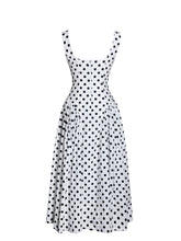 Load image into Gallery viewer, Rahma Polka Dot Drop Waist Midi Cotton Poplin Dress
