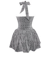 Load image into Gallery viewer, Naomie Crystal Embellished Bubble Hem Halter Mini Dress
