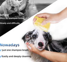 Load image into Gallery viewer, Pet Dog Cat Silicone Back Shower Brush Soft Hair Massage Bathtub Scrub Artifact Bath Brush 2-in-1 Pet  Massage Comb Soft Silicone Pet Shower Hair Grooming Comb Dog Cleaning Tool Pet Supplies Pet Brush Bath Massage Brush Shampoo Dispenser for Pet
