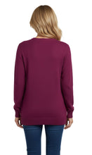 Load image into Gallery viewer, Women’s Cozy Long Sleeves Snowflake-Decorated Color Block Holiday Crewneck Sweater - Classy Christmas Pullover in 100% Soft Durable Acrylic
