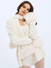 Load image into Gallery viewer, Selma White Wool-Blend Ribbed Knit Scarf
