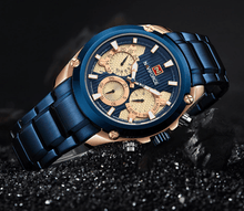 Load image into Gallery viewer, Men's  Waterproof Stainless Steel Watch With Chronometers Business Style Wristwatch Unique Design Perfect Gift
