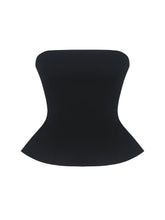 Load image into Gallery viewer, Quinette Black Peplum Top with Beaded Asymmetrical Cape
