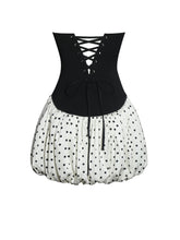 Load image into Gallery viewer, Dahliana Polka Dot Bubble Hem Corset Mini Dress
