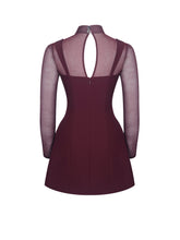 Load image into Gallery viewer, Natasha Burgundy Faux Two-Piece Turtleneck Mini Dress
