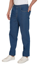 Load image into Gallery viewer, Men's Casual Elastic Waist Denim &amp; Twill Pull on Jeans Pants
