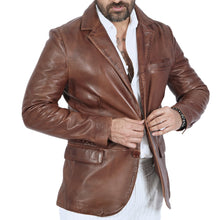 Load image into Gallery viewer, Harper Vintage Leather Blazer
