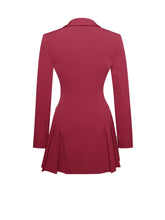 Load image into Gallery viewer, Delia Burgundy Blazer Dress with Pleated Detail
