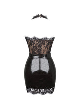 Load image into Gallery viewer, Faris Mahogany Plunging Halter Belted Mini Dress
