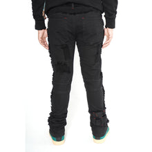 Load image into Gallery viewer, F1779 Shredded Stack Jeans - Black/Black
