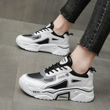 Load image into Gallery viewer, Fashion Spring Reflective Women Sneakers Lace Up Chunky Sneakers Mixed Color Women's Lightweight Casual Everyday Walking Fashion Chunky Sneakers
