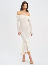Load image into Gallery viewer, Kaedyn Off Shoulder Long Sleeve Crochet Mermaid Maxi Dress
