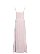 Load image into Gallery viewer, Mallory Baby Pink Stripe Jacquard High Slit Gown
